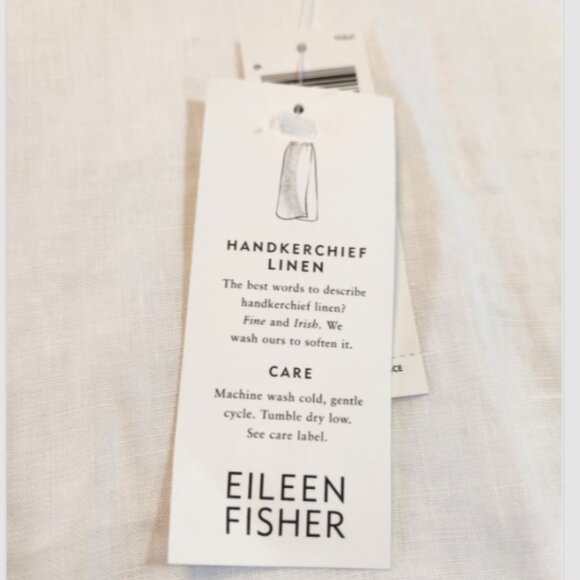 Eileen Fisher Irish Handkerchief Linen Sleeveless White Tank Top - Picture 8 of 16